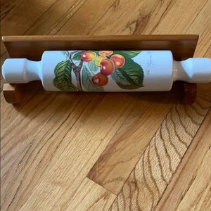 Portmeirion NWOT ceramic rolling pin stand not inc